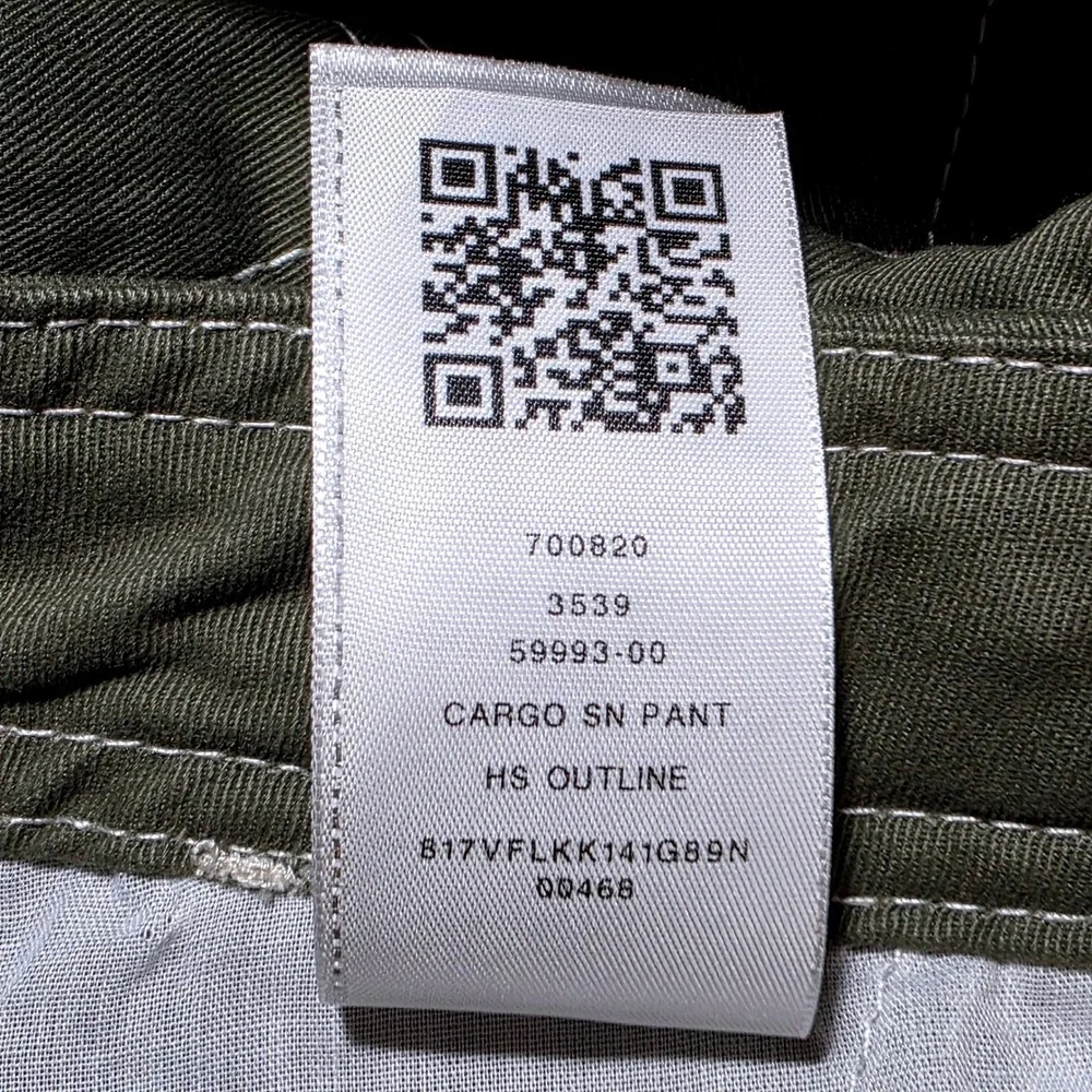 NWT True Religion Cargo SN Pant HS Outline Warped Horseshoe Mens 38 Kalamata